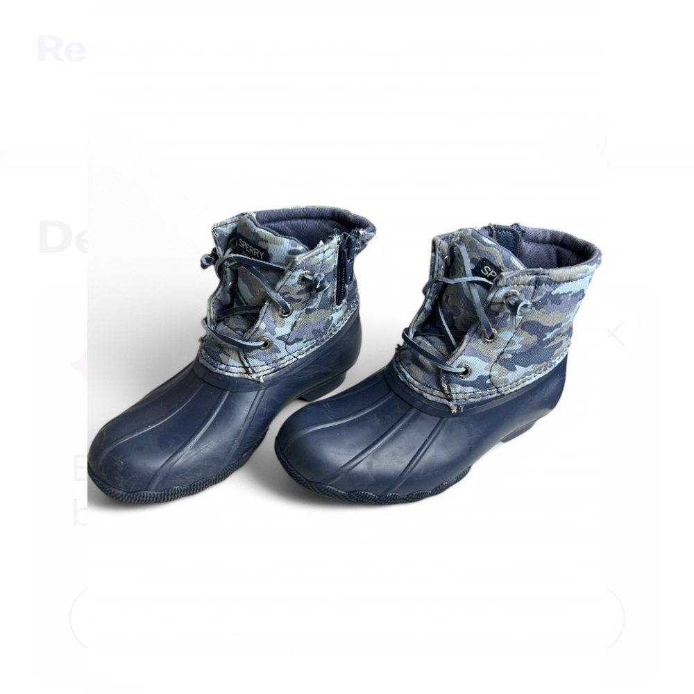Sperry Saltwater Duck Boots Toddler Boy/Girl, Blue Camo Size 11